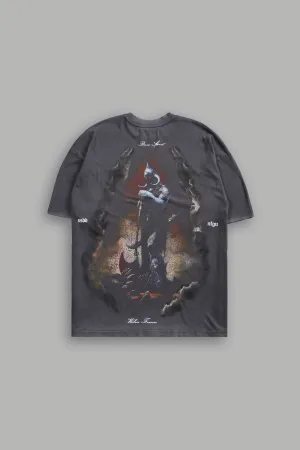 A Warriors Heaven "Premium" Oversized Tee in Wolf Gray