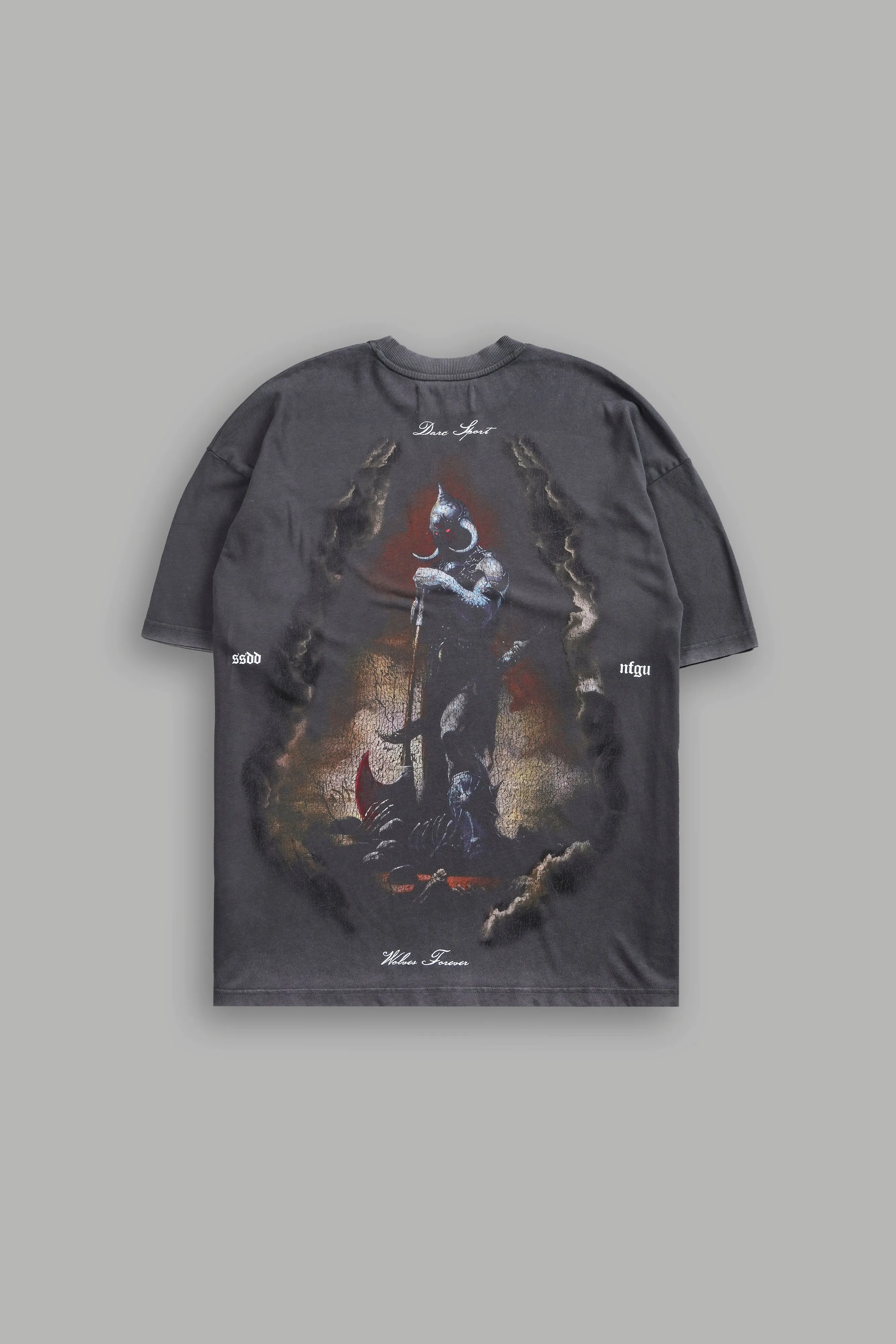 A Warriors Heaven "Premium" Oversized Tee in Wolf Gray