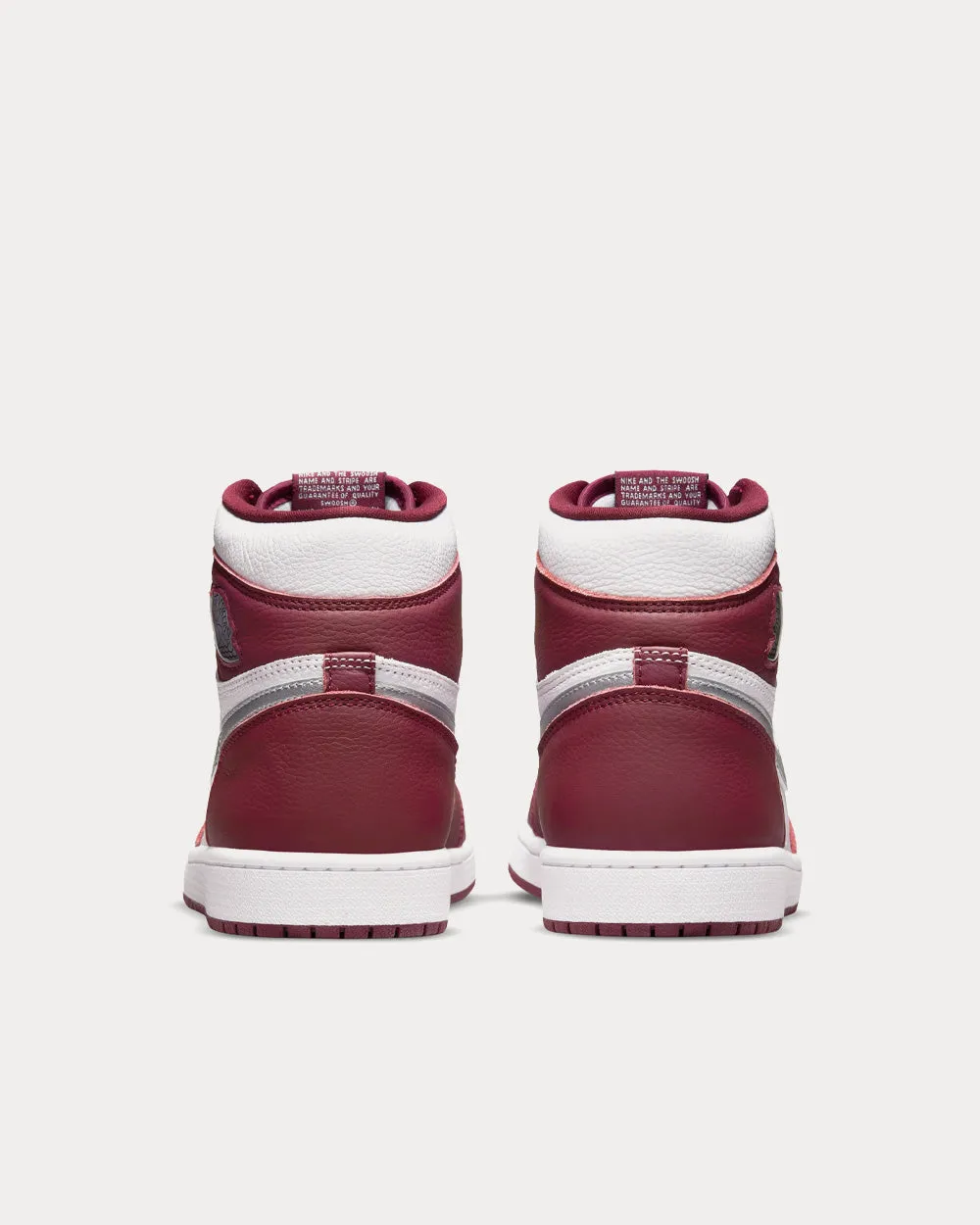 Air Jordan 1 Retro High OG Bordeaux / Metallic Silver / White High Top Sneakers