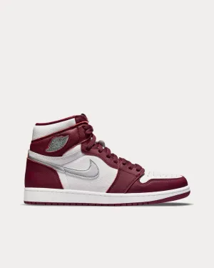 Air Jordan 1 Retro High OG Bordeaux / Metallic Silver / White High Top Sneakers