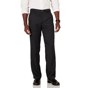 Amazon Essentials Men's Classic-Fit Expandable-Waist Flat-Front Dress Pant, Black, 31W x 29L