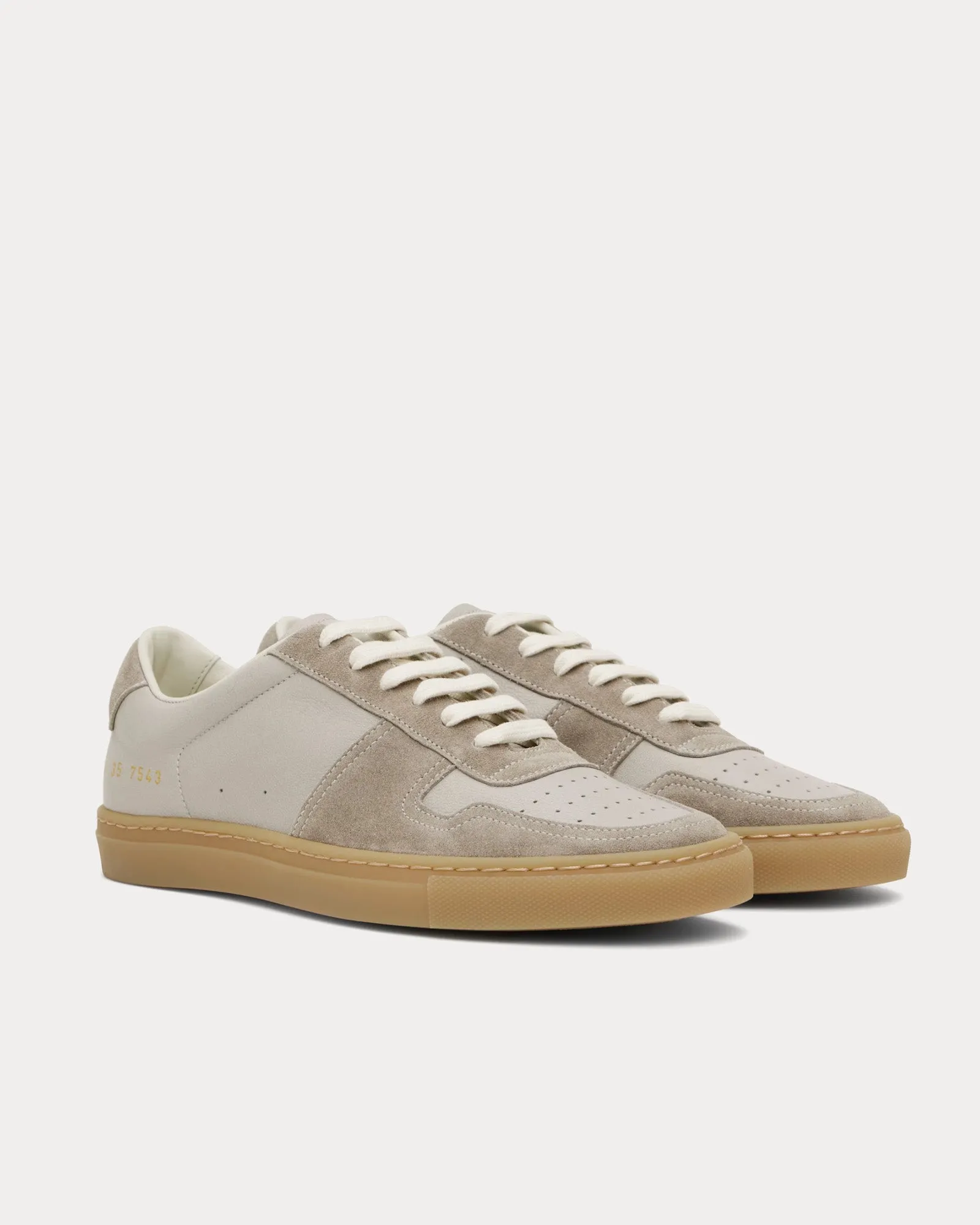 BBall Duo Slim Leather & Suede Grey Low Top Sneakers