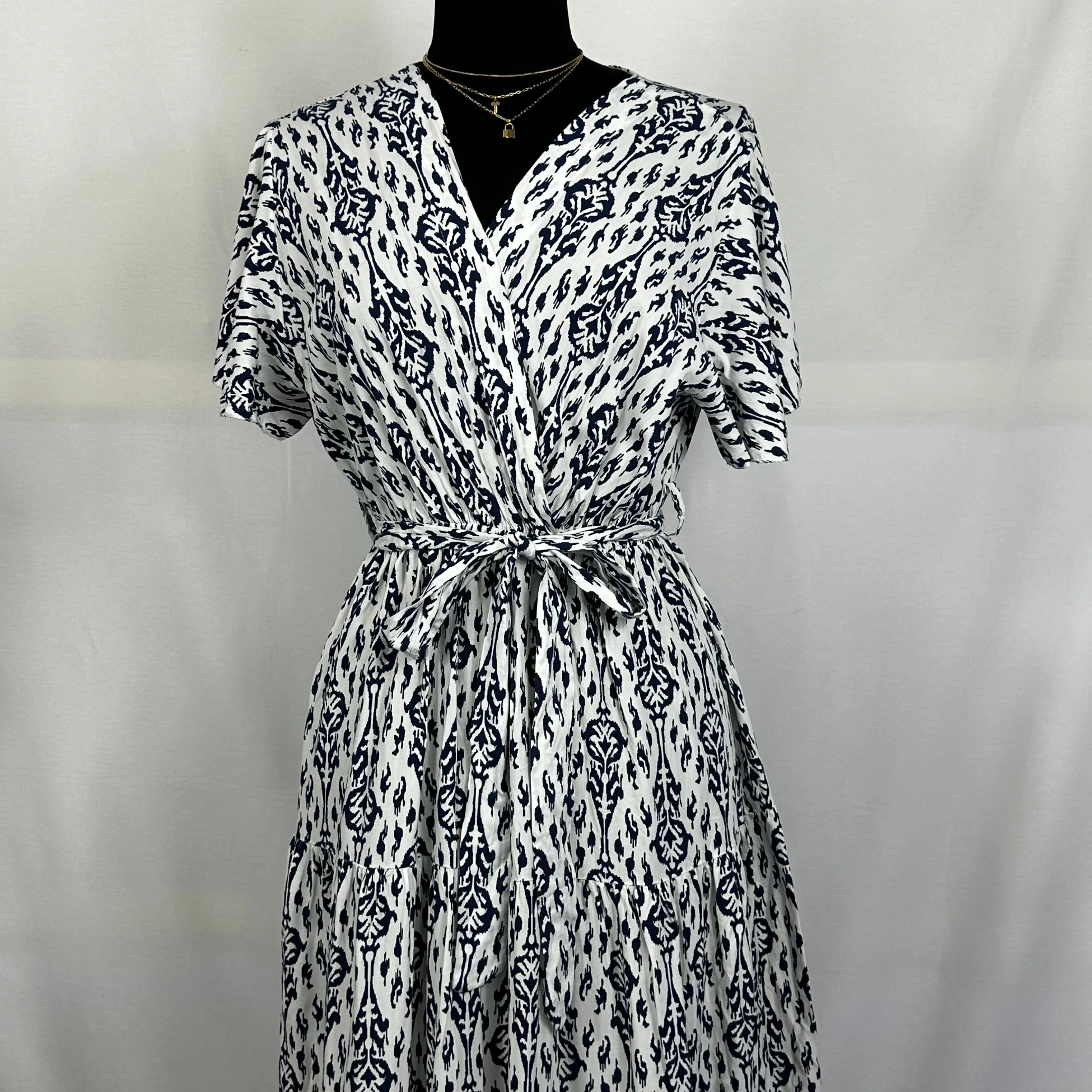 Cross V-Neck Waist Tie Italian Dress