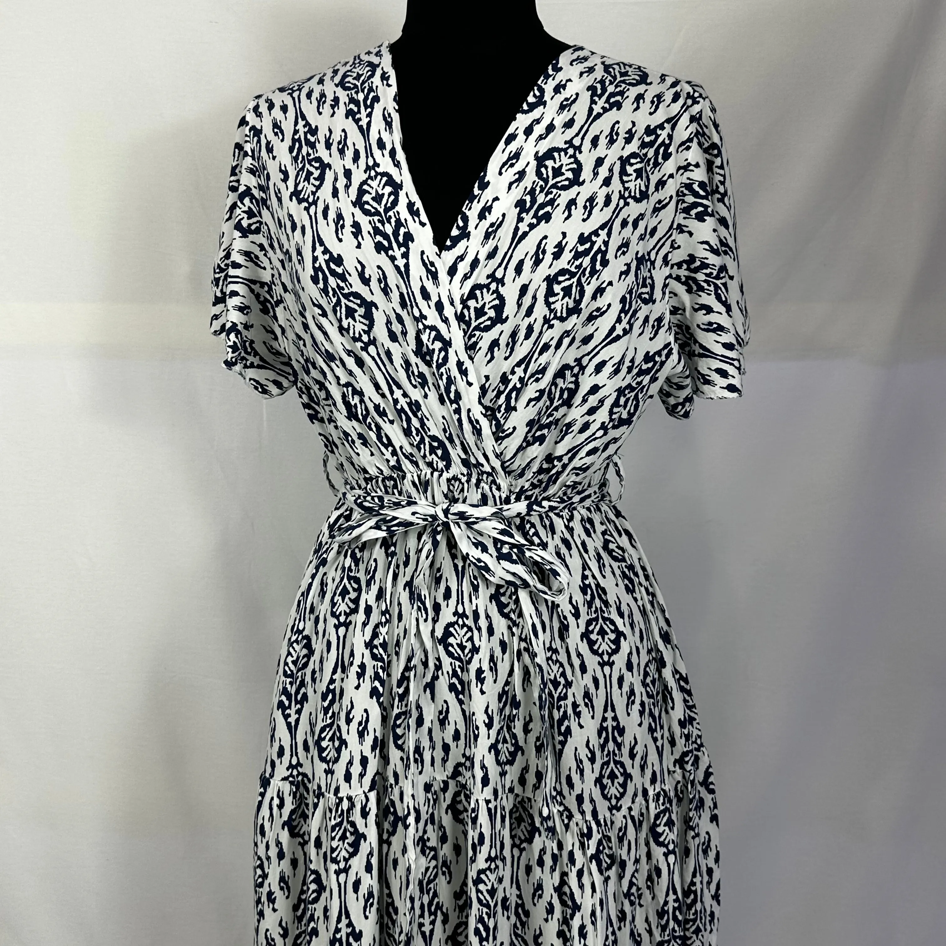 Cross V-Neck Waist Tie Italian Dress