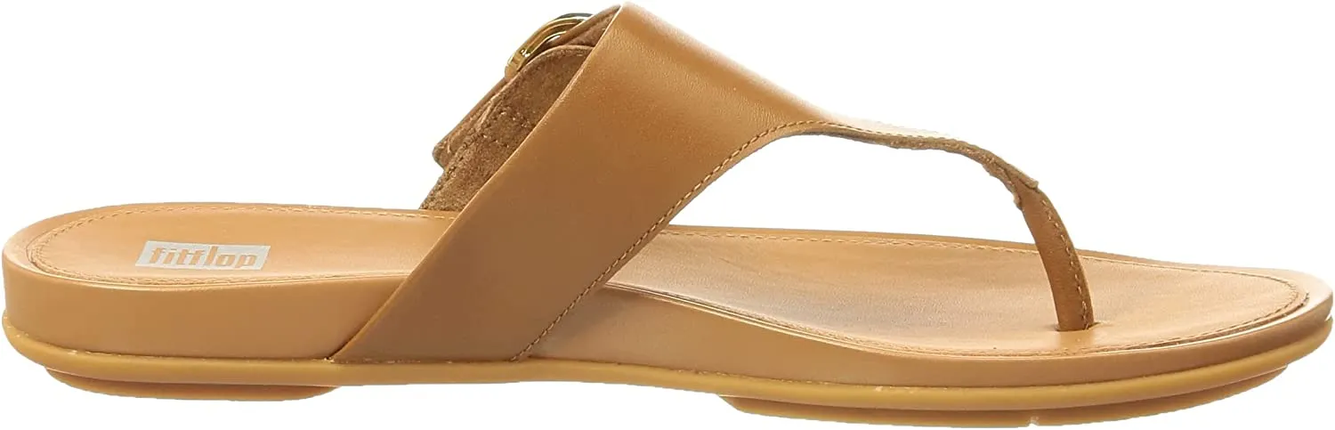 FitFlop Gracie Light Tan Adjustable Buckle Strap Open Round Toe Slip On Sandals