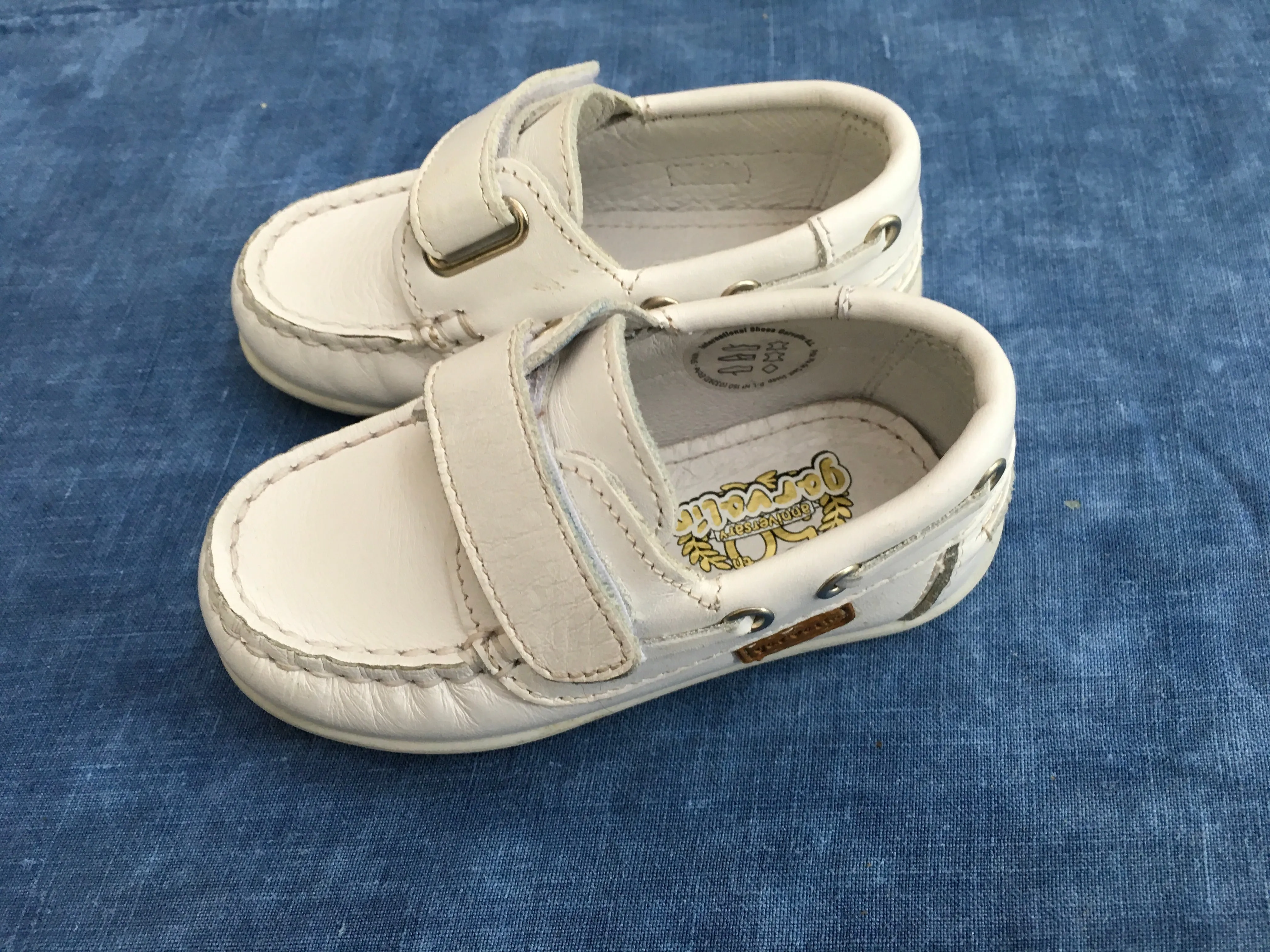 GARVALIN 50 aniversario Boys Shoe White Leather Size 21 Children