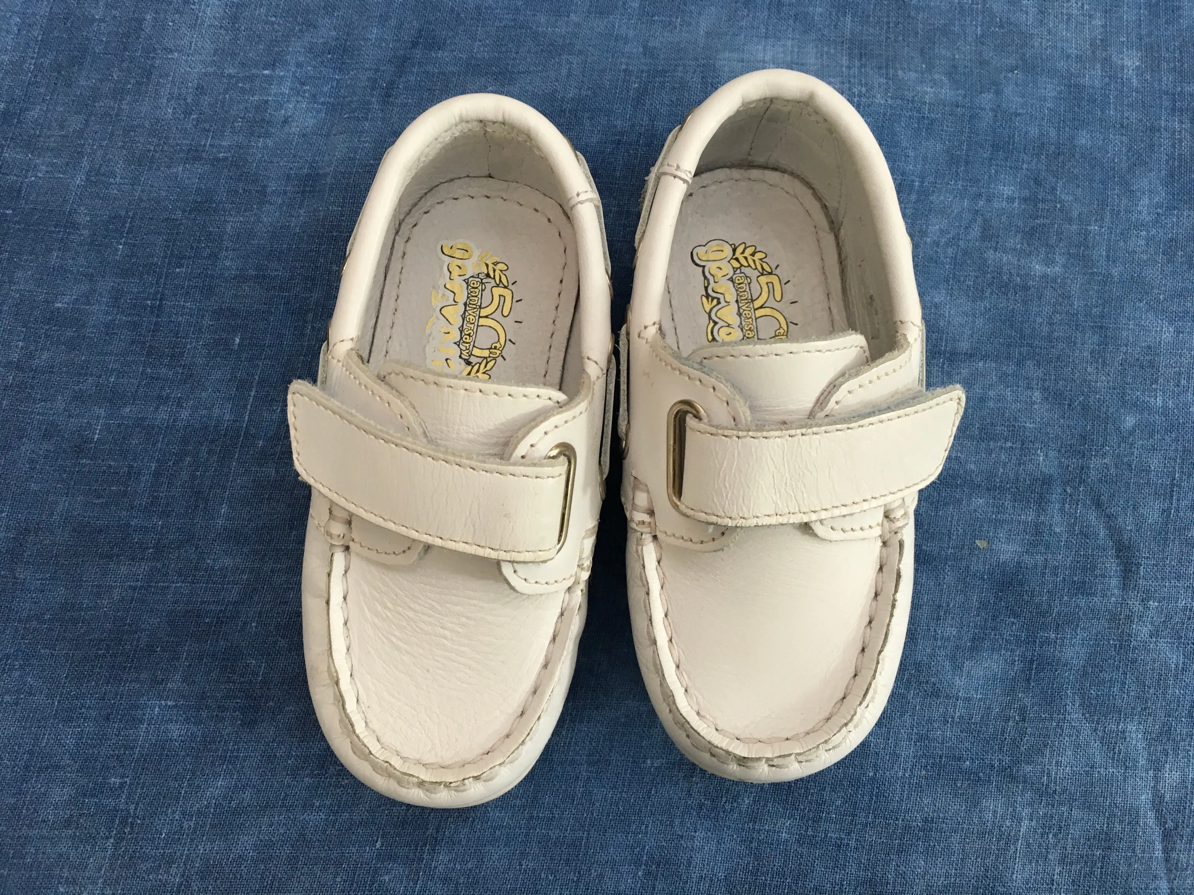 GARVALIN 50 aniversario Boys Shoe White Leather Size 21 Children
