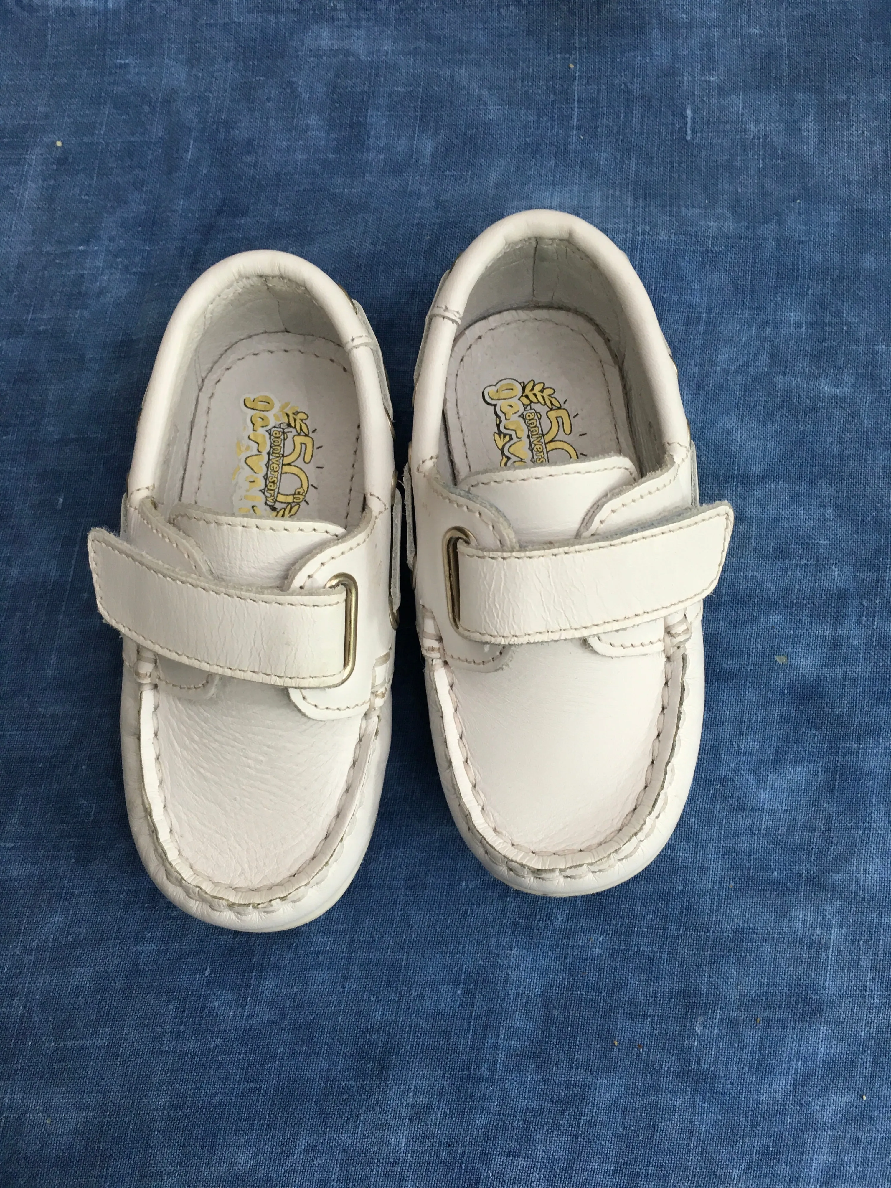 GARVALIN 50 aniversario Boys Shoe White Leather Size 21 Children