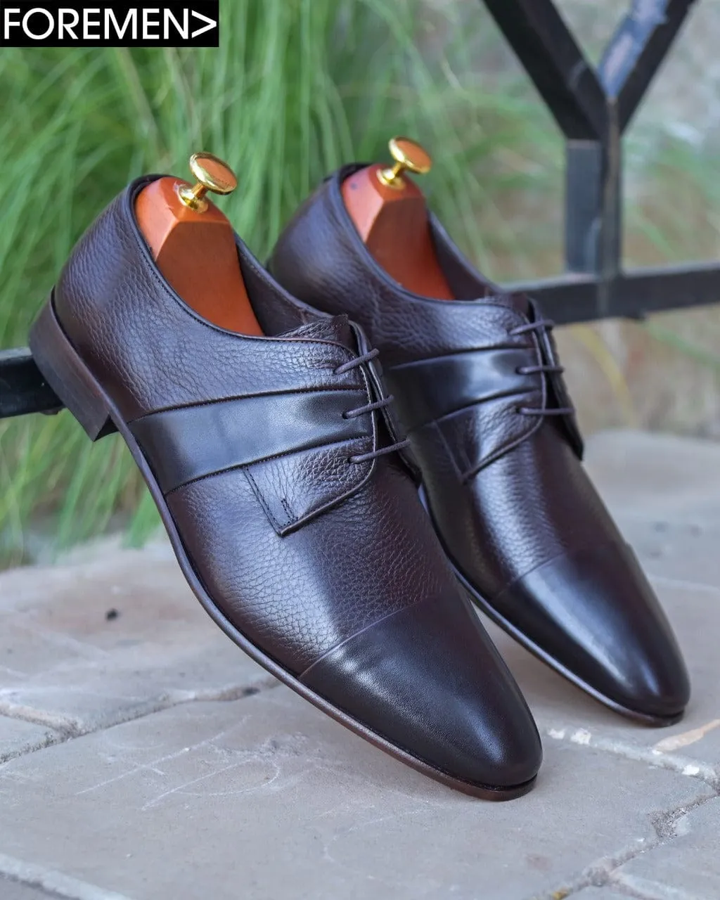GATSBY | Coffee Leather Sole Derbies
