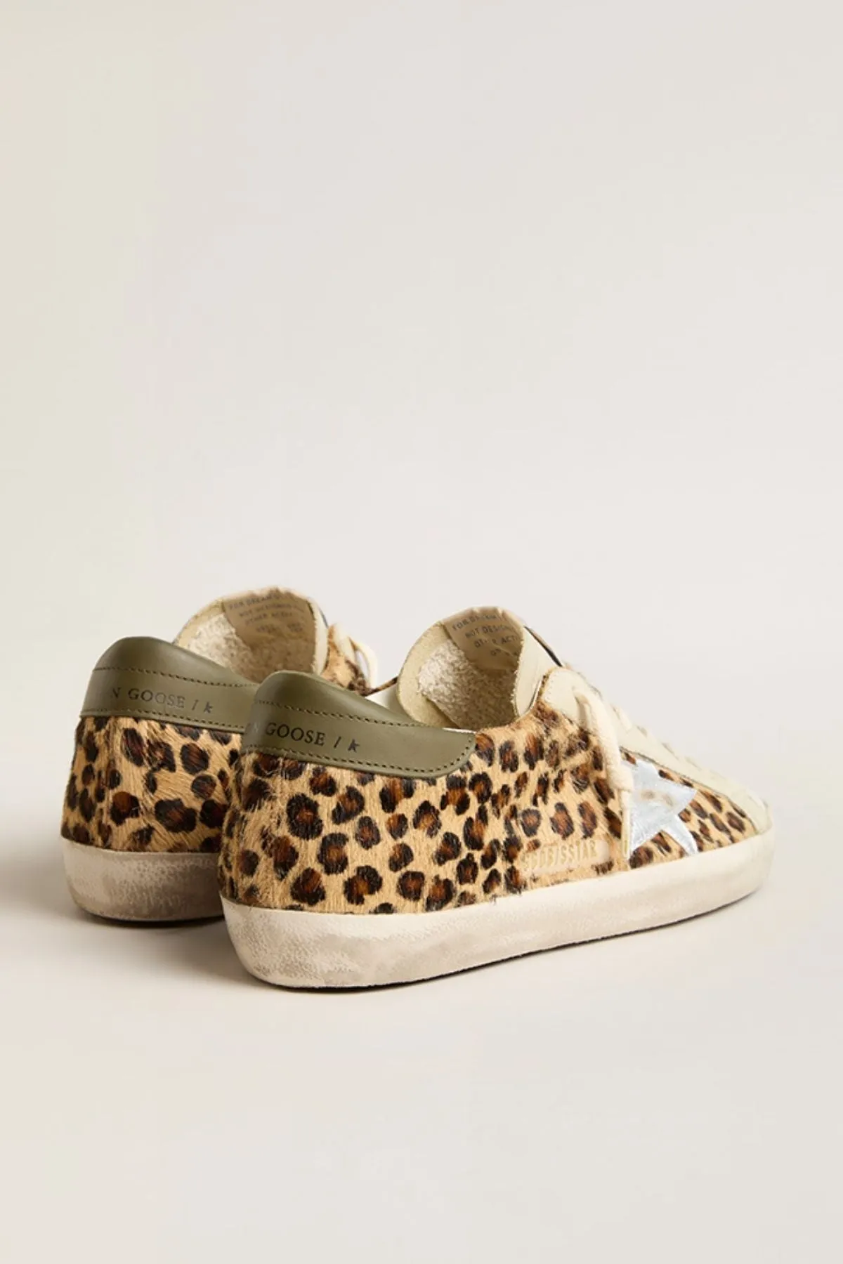 Golden Goose Super Star Sneaker - Leopard/ Silver/ Olive