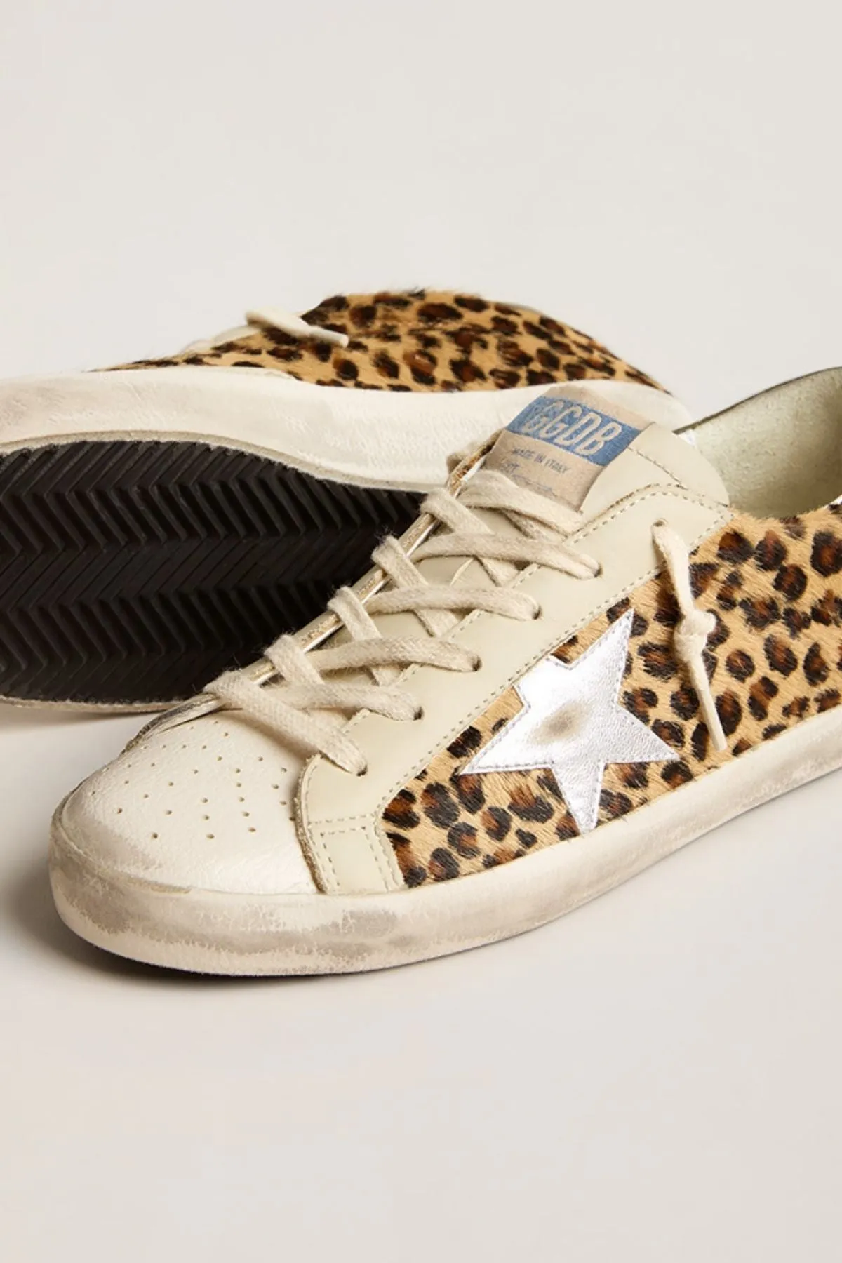 Golden Goose Super Star Sneaker - Leopard/ Silver/ Olive