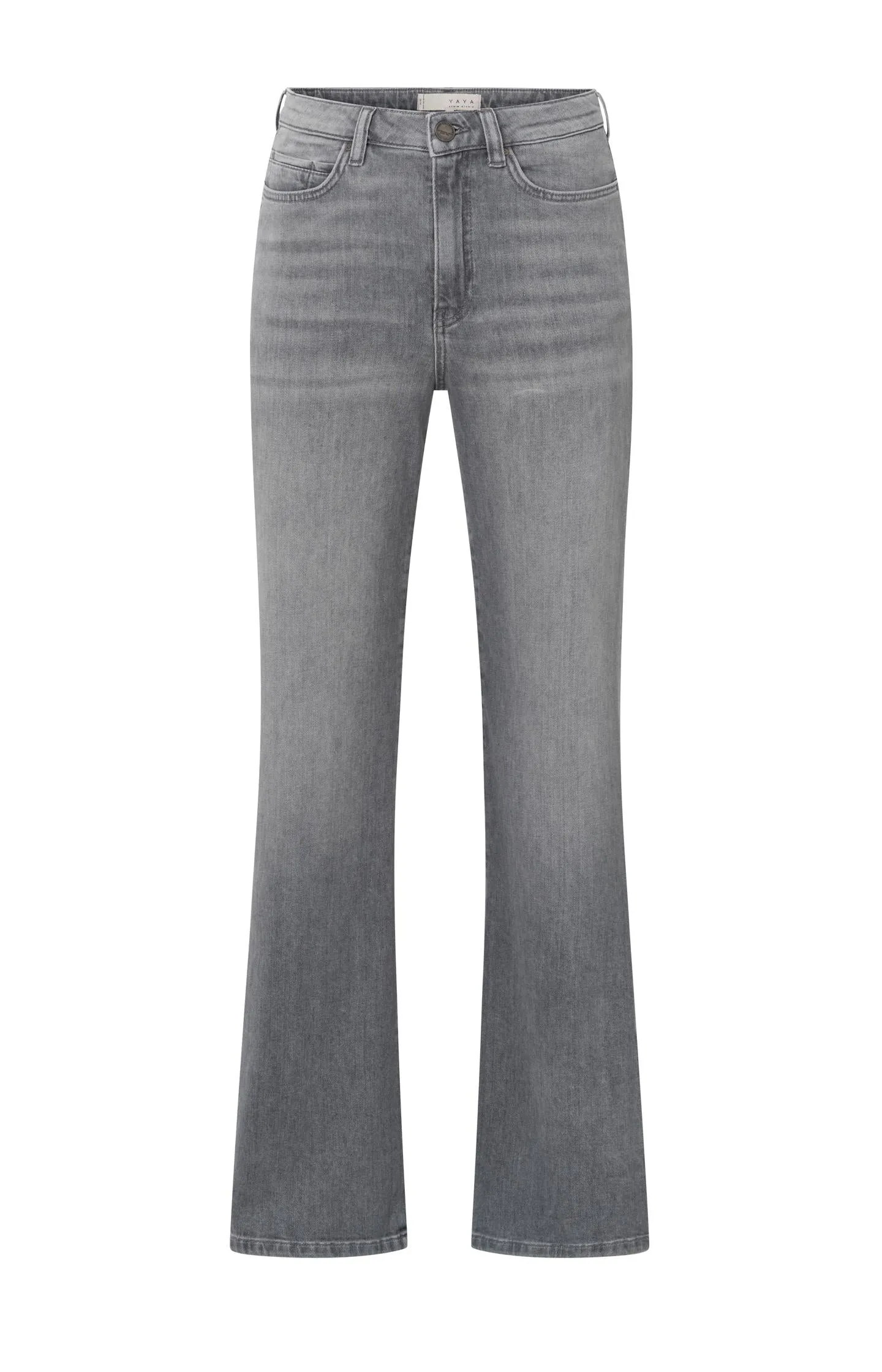 Grey wide-leg jeans with high waist (L30)