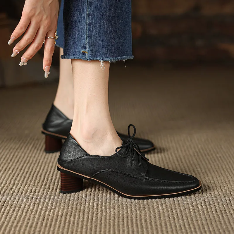 Inaya Womens Oxford Heels Black