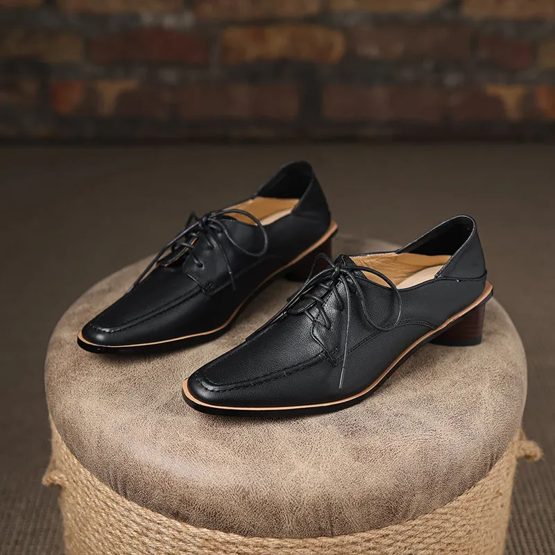Inaya Womens Oxford Heels Black