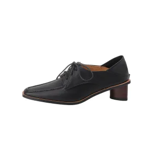 Inaya Womens Oxford Heels Black