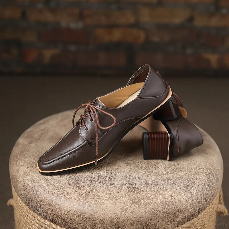 Inaya Womens Oxford Heels Brown