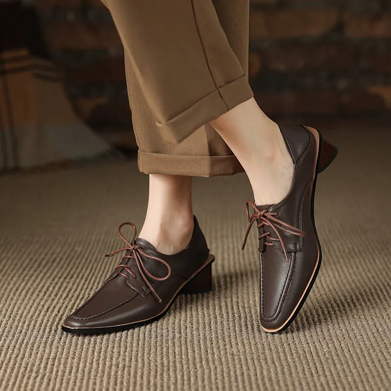 Inaya Womens Oxford Heels Brown