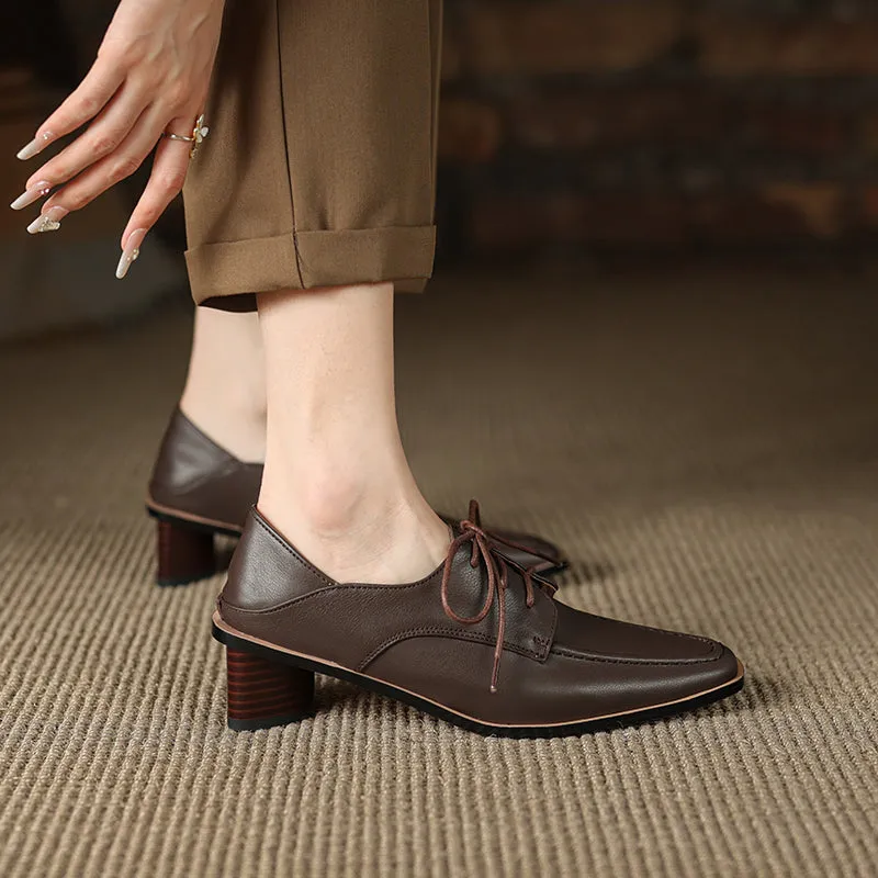 Inaya Womens Oxford Heels Brown