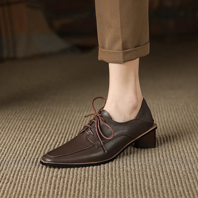 Inaya Womens Oxford Heels Brown