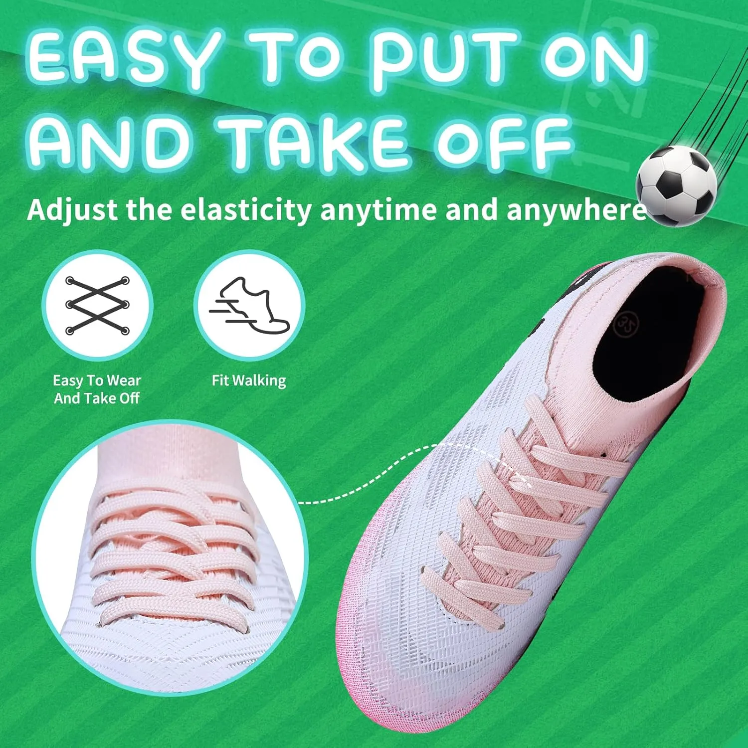 Kids Soccer Cleats Boys Football Cleats Girls Turf Soccer Shoes AG/FG