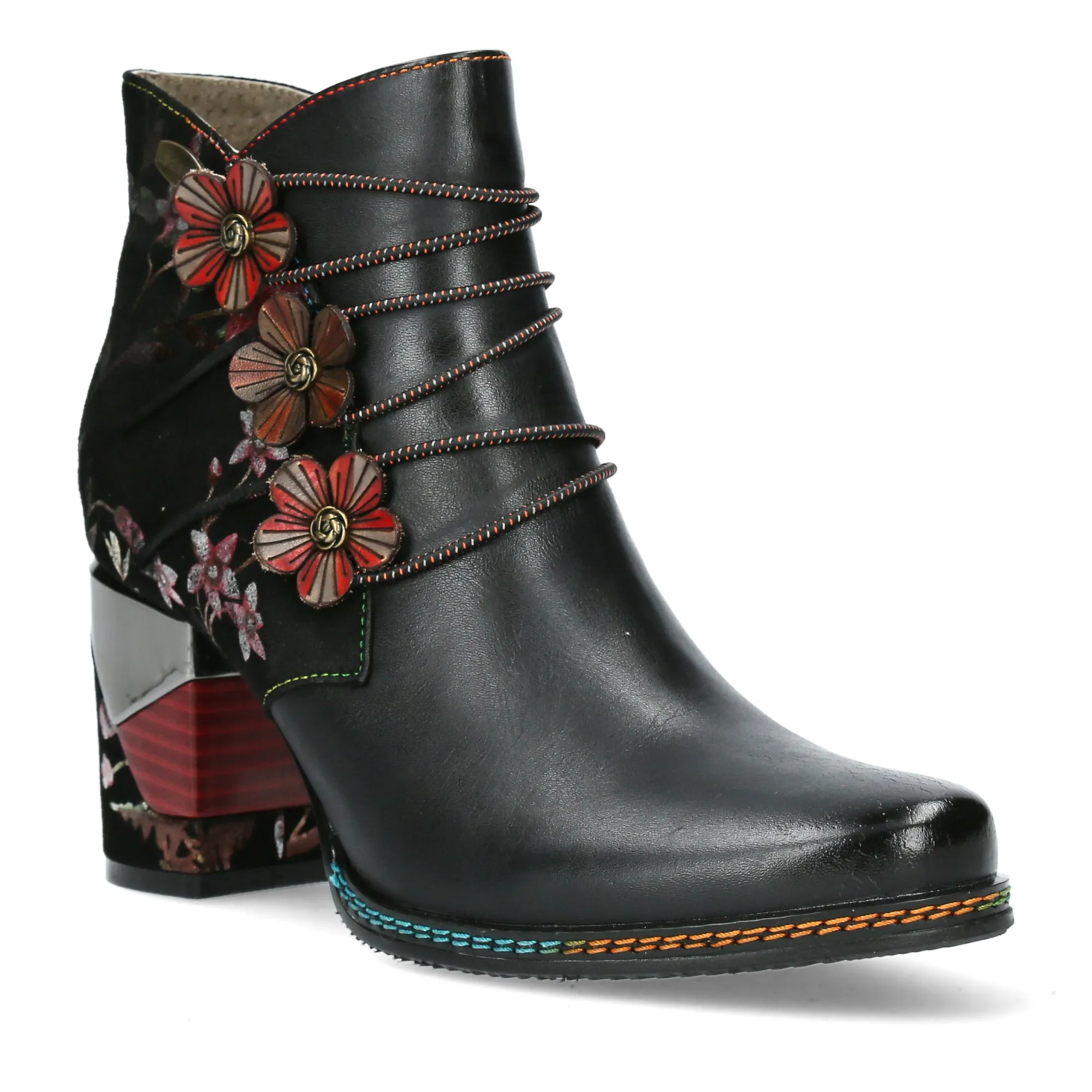 Laura Vita Maevao 0123 NOIR Leather Black Heel Ankle Boot