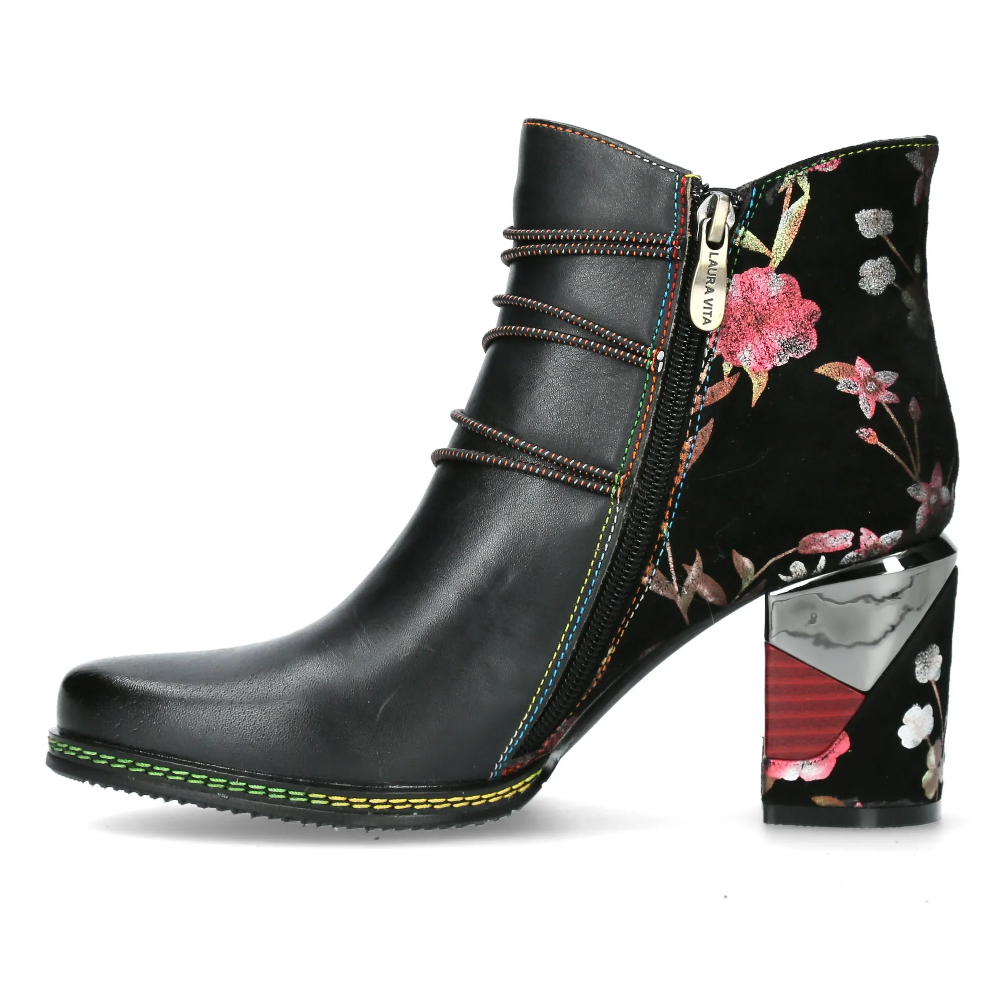 Laura Vita Maevao 0123 NOIR Leather Black Heel Ankle Boot