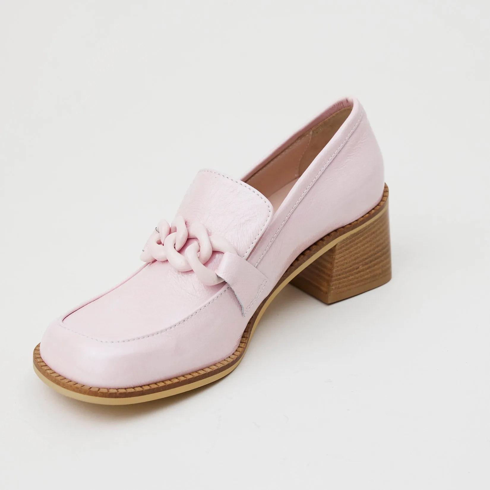 Marco Moreo Pink Patent Heeled Brogues