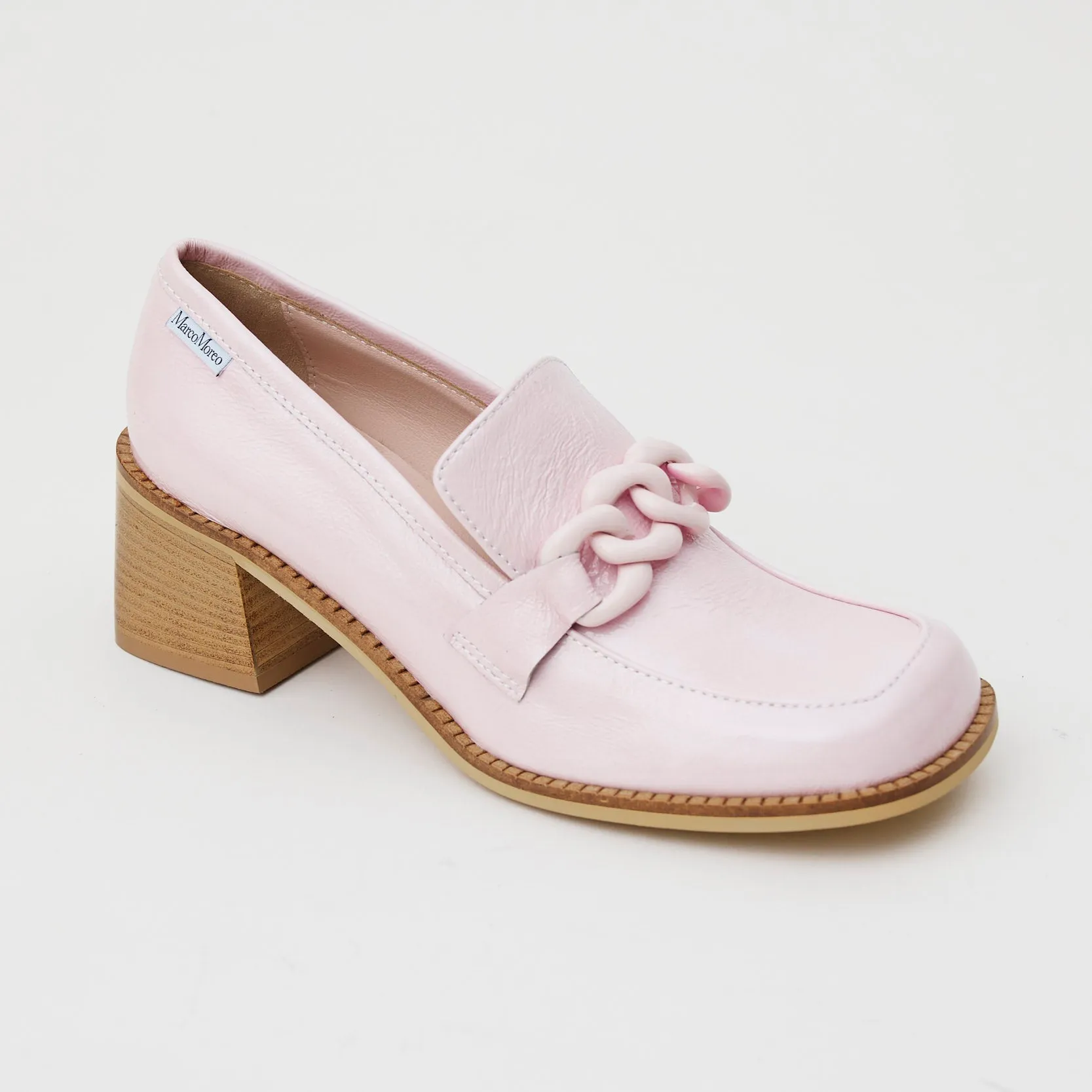 Marco Moreo Pink Patent Heeled Brogues