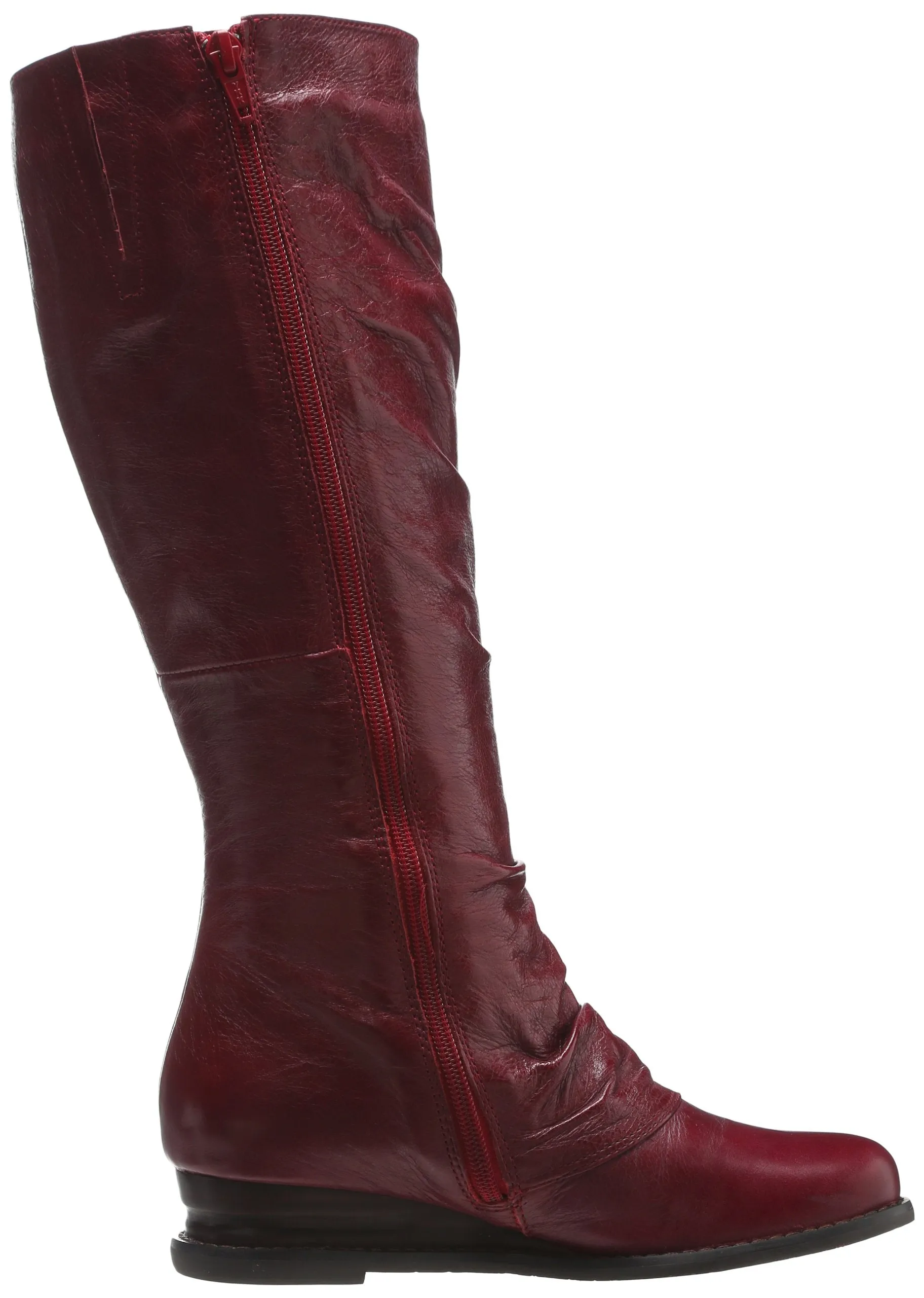 Miz Mooz Women's Bloom Fashion KNee High Leather Dress Wedge Boot (Red, 6)