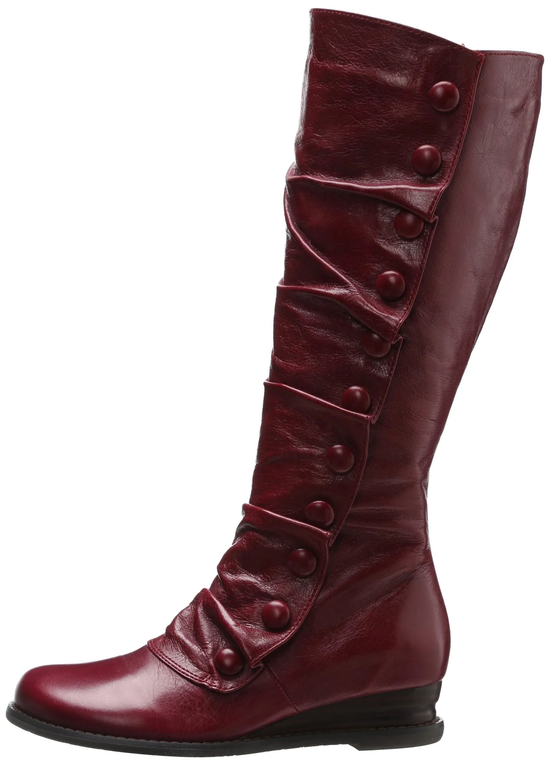 Miz Mooz Women's Bloom Fashion KNee High Leather Dress Wedge Boot (Red, 6)