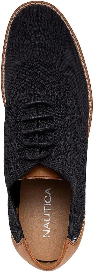 Nautica Men's Knit Dress Oxford Dress Sneakers: Breathable, Stylish, Lightweight & Comfortable - Ideal for Business or Walking