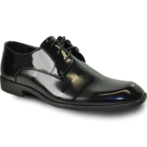 "Bravo Men's Textured Patent Lace-Up Oxford Tuxedo Dress Shoe - Black"