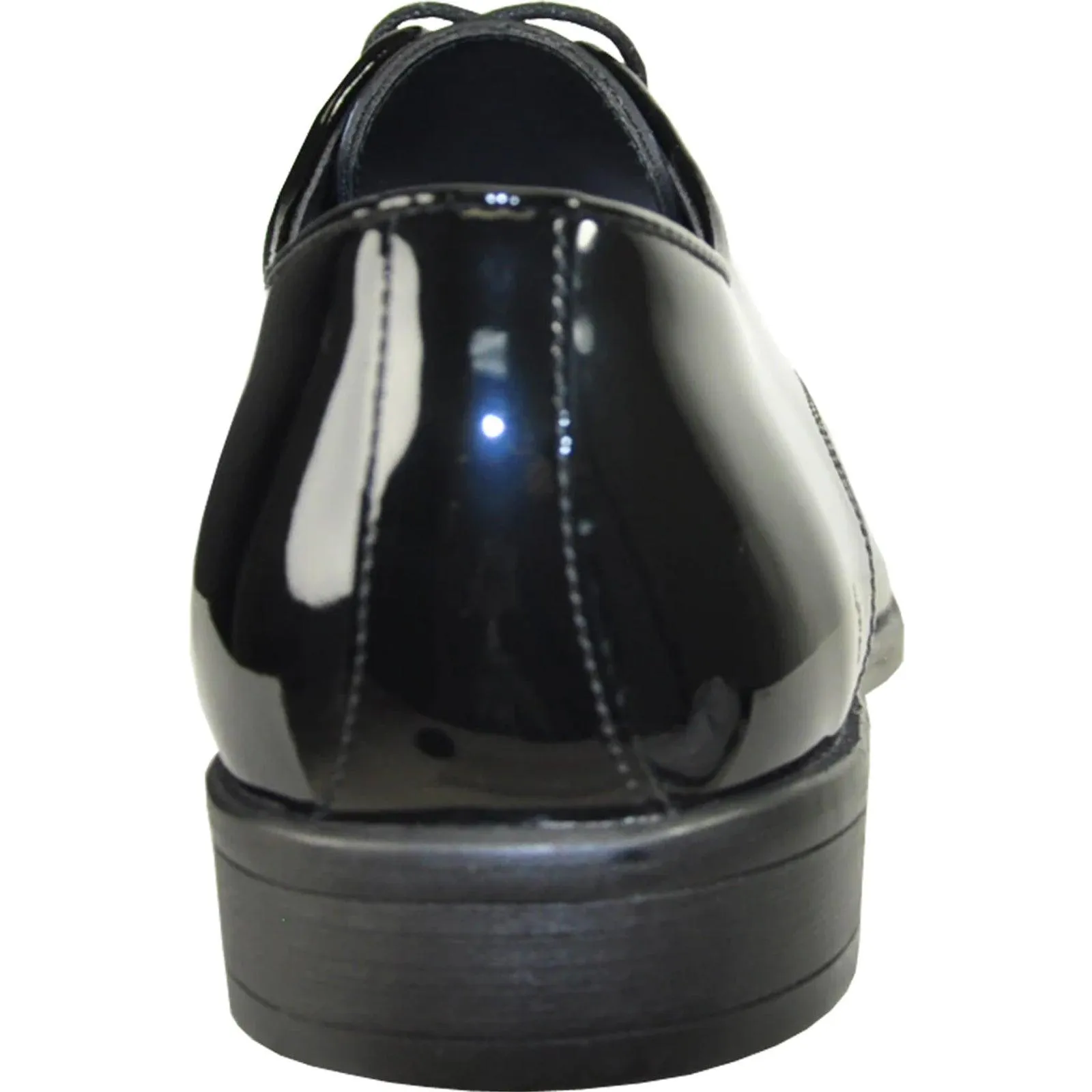 "Bravo Men's Textured Patent Lace-Up Oxford Tuxedo Dress Shoe - Black"