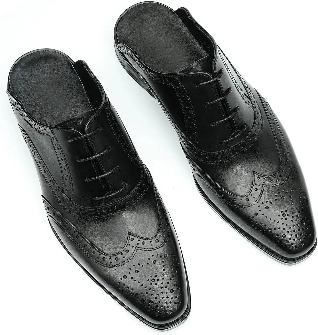 Santimon Mens Mules Slip On Casual Dress Clogs Leather Walking Loafers Shoes Fashion Wedding Breathable Business Formal Oxfords Summer Slippers Shoes for Men