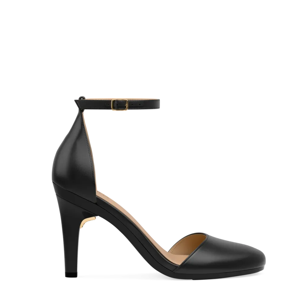The Jocelyn - Coal Satin 4 Stiletto
