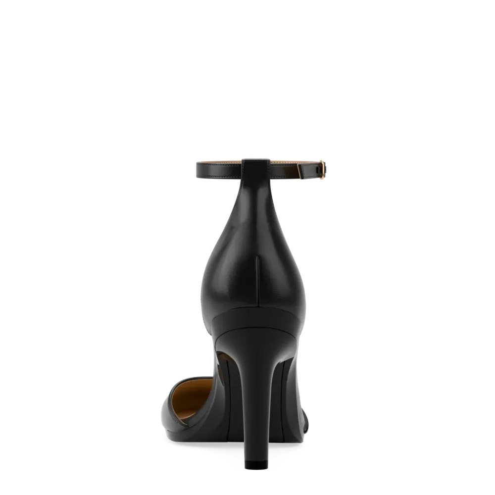 The Jocelyn - Coal Satin 4 Stiletto