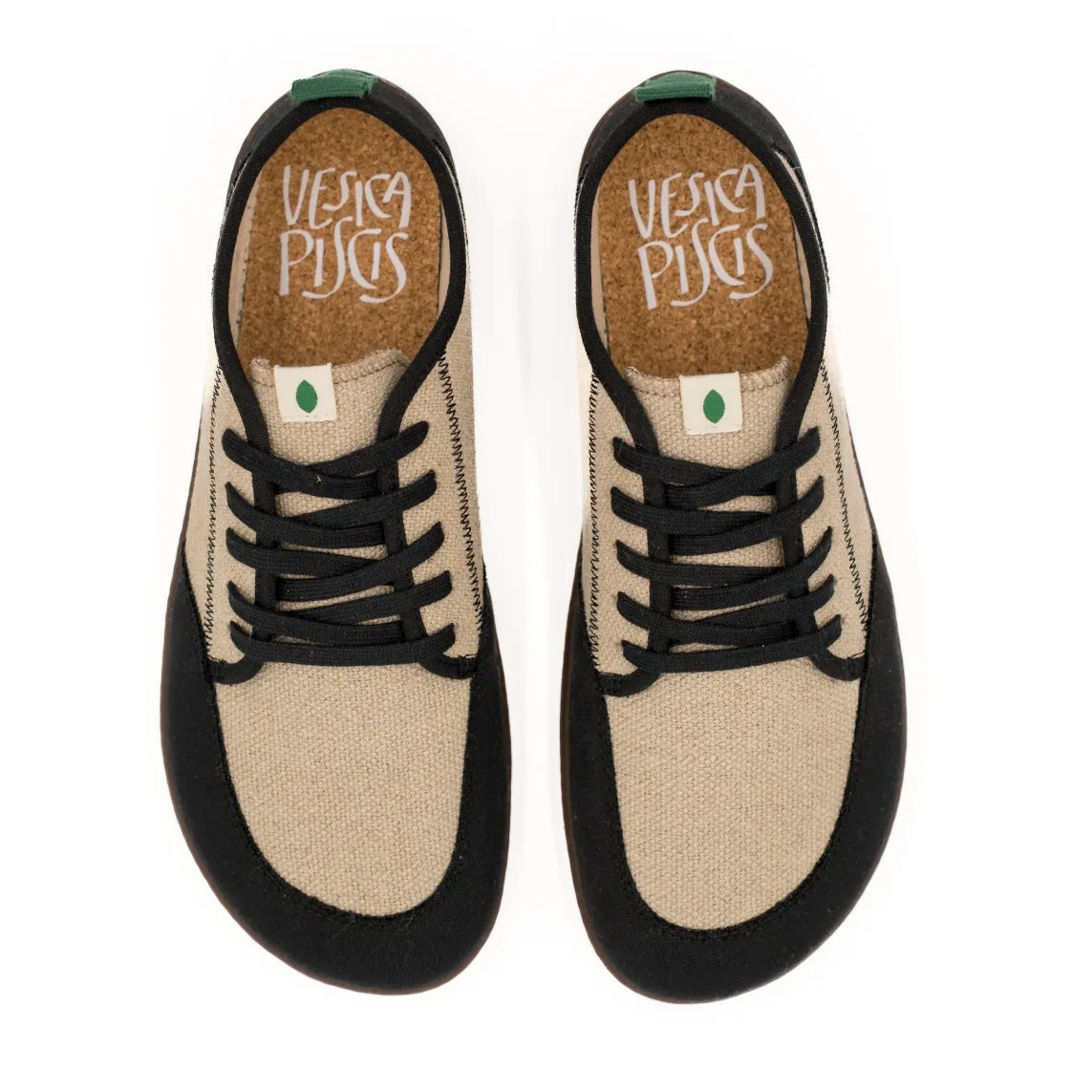 Vegan barefoot black-linen TON014