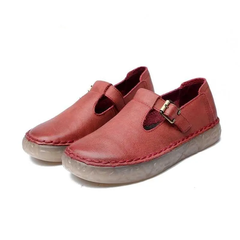 xiangtuibao Women shoes new shoes women genuine leather casual spring footwear retro oxford shoes flat Simple non-slip mother